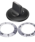 Universal Stove Knob Replacements for Oven and Range Burners Kit KN002 black control knob with temperature dials
