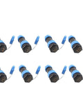 Cylindrical Panel Mount Connectors Socket Set IP68 Waterproof Back Nut, Electrical Cable Wire Connectors, SP20 SP21 Style 3P, 100 Sets Pack.