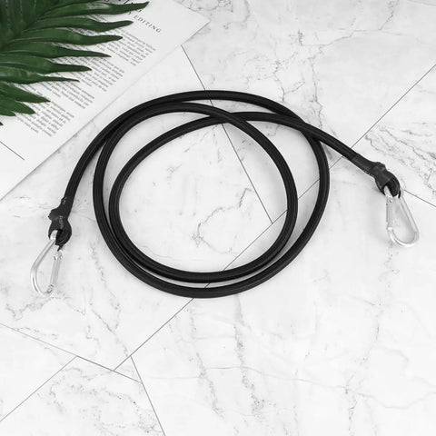4 Pack Elastic Bungee Cord Straps With Carabiner Hooks For Luggage Camping And Outdoor Gear Heavy Duty Polyester Straps in black color