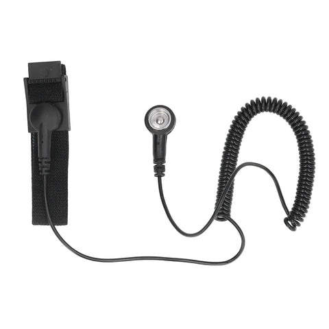 ESD Wrist Strap With Grounding Wire And Extendable Long Cord, Reusable Anti Static Bracelet For Electronics Work on white background.