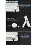 Close-up of JUDYSSY Motion Sensor Led Floodlight 10-100W, 800-8000Lm Led Security Light IP with wiring details.