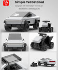 Cyber Off Road Truck Toy Building Set 2 In 1 Transforming Vehicle Kit With ATV And Pickup Car For Kids Aged 6 Plus And Adult Collectors Seeking Dope Durable Creative Building Fun Educational STEM Play, gray LEGO-style toy vehicle shown in truck and ATV modes