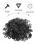 Spring Wave Washer Kit for Screws and Bolts Compression Style Steel Washers Assortment for Plumbing DIY Projects Durable Flexible Thrust Load Support and Easy Install, 500 black spring steel wave washers