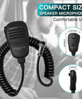 Rugged Handheld Speaker With Mic And Microphone Hanger For FT Series Ham Radios with coiled cable and dynamic microphone.