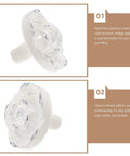 Eight Piece European Style Rose Flower Cabinet Knobs Vintage Single Hole Door Pulls Ivory White With Silver Edges Close-up