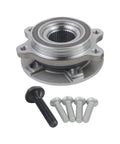 Front And Rear Wheel Hub And Bearing Assembly Replacement Kit For 2009-2015 Audi A4 A5 A6 A7 A8 Quattro All Wheel Drive With Q5 SQ5 S4 S5 S6 S7 S8 Premium OEM Grade Quality Part BR930817, showing metal hub assembly with bolts.