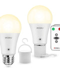 Rechargeable LED Light Bulb With Battery Backup And Remote Control For Home Power Outages Camping And Outdoor Activities Dimmable 7W 600LM Soft White