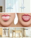 Before and after using Two Pack Tongue Scrapers Made From 304 Stainless Steel For Adults And Kids, showing fresher looking tongue