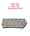 25H Roller Chain 56 Links With 5 Master Links Heavy Duty For Razor Crazy Cart Shift XL DLX Ground Force Drifter Kids Electric Go Kart