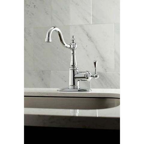Old School Vintage Style Single Handle Lavatory Faucet With Push Pop Up Drain Plate Polished Chrome Solid Brass Construction