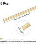 Brass Solid Round Rod 2mm Diameter 305mm Length Lathe Bar Stock Pack Of 15 For RC Model DIY Crafts Gear Shafts Motors And Mini Axles Plus Plane And Ship Projects Pro Grade Durable, showing a brass rod with measurements.