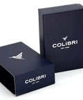 Product packaging for SV Cut 2 In 1 Cigar Cutter With V Cut And Straight Cut in black with "Colibri" branding