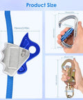 Blue Steel Core Flip Line Kit For Tree Climbers With Double Lock Carabiner Adjuster Adjustable Lanyard Low Stretch Cut Resistant