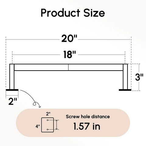 Measurement diagram of Brushed Nickel 5 Piece Bath Accessory Set With 18 Inch Towel Bar And 12 Inch Hand Towel Bar Wall Mounted SUS304