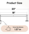 Diagram showing dimensions of towel bar from Brushed Gold Bathroom Accessories Set 24 Inch Towel Bar Wall Mounted 5 Piece Dope Durable 304 Stainless Steel Modern Hardware Kit With Toilet Paper Holder Towel Ring Hand Towel Bar And Robe Hook
