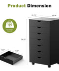 Top Tier Seven Drawer Wooden Dresser Featuring Heavy Duty Storage Cabinets And Smooth Rolling Casters For Bedroom Organization You Gotta Have This Solid Straight Up Game Changer dimensions with measurements and drawer details.
