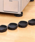 4 Pack Black Rubber Anti Skid Shock Absorbing Mats for Washing Machines And Furniture Feet Pads on Hardwood Floor