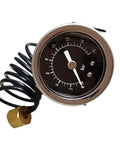 16 Bar Espresso Pressure Gauge For Home Baristas And Small Cafes Pro Grade Metal Espresso Pressure Meter Tool For Precision Coffee Brewing Boss Level Durable Gauge For Espresso Machines And Maker Components, black coiled hose and brass fitting