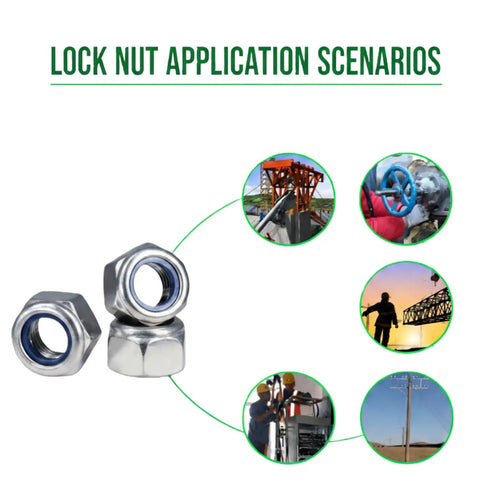 M8 Nylon Insert Lock Nuts 304 Stainless Steel Self Locking Hex Nuts Vibration And Corrosion Resistant 30 Pack, various applications