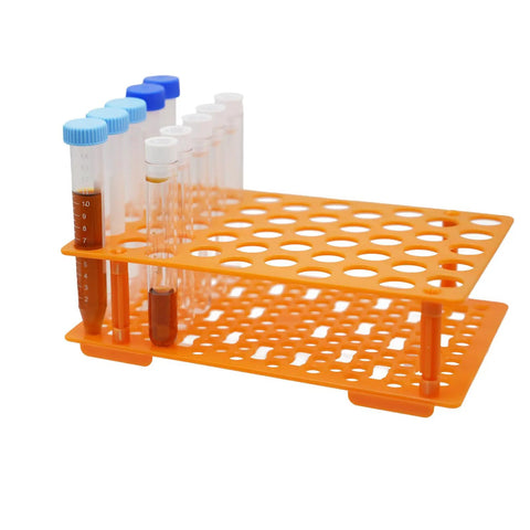 Three Pack Test Tube Rack With Fifty Wells, 16mm Hole Diameter, Holds 10ml And 15ml Centrifuge Tubes, Detachable Plastic Lab Stand