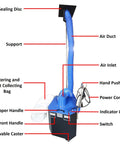No Sweat Heavy Duty Movable Dust Collector For Central Air Conditioning Duct Cleaning with blue extensible spring hose and filters.