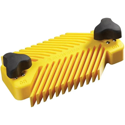 Killer Universal Featherboard Set For Table Saw Fence Work, yellow magnetic featherboard with grip knobs for stability.