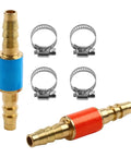 Gas Flow Control Set Of Two Flashback Arrestors With Four Clamps For Soldering And Welding Safety Brass And Stainless Steel Construction