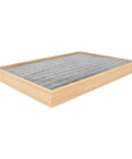 Two Piece Stackable Ring Trays Featuring Slick Grey Velvet Liners And Solid Wood Boards Offer One Hundred Perfect Grids, 35.5x24.5x3cm