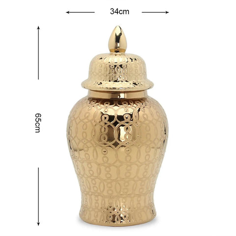 Hassle Free Ceramic Pantry Canisters For Tea Coffee Sugar Spices Totally Sealed Kitchen Storage Jars With Secure Lids, golden decorative jar.