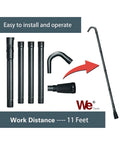 Universal Gutter Cleaning Kit For Leaf Blowers With 11 Ft Reach showing tool parts and setup instructions