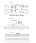 Top Tier Gear Rack Ball Screw Slide Unit With Slick Xyz Linear Guide Rail And Heavy Duty AC Servo Motor top lateral bottom view diagrams