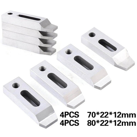 Set Of 4 Magnetic Jig Clamps For Wire EDM Fixture Boards In Stainless Steel With M8 By 1.25 Screws, Adjustable Leveling
