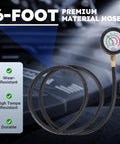Automotive exhaust back-pressure tester kit with 6-foot hose and gauge