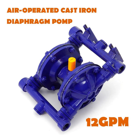 1/2 Inch Air Operated Double Diaphragm Pump For Petroleum Fluids Transferring 12 GPM Heavy Duty Abrasion Resistant Leak Free Motor Design Unbalanced Air Valve No Stall Operation Easy Service Access