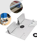 Top Shelf Aluminum Alloy Router Table Insert Plate slick surface, 9.45x7.87 inches, precision fit for power trimmers and engravers.