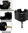 Heavy Duty Nut Driver Drill Attachment For Smashing Through Rusted Bolts And Rapid Stripped Nut Extraction Compatible With Standard Impact Drills, showcasing different nut sizes and stainless steel handle.