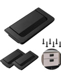 3 Pack 2.9 Inch Invisible Flush Drawer Pull Handles With Screws Zinc Alloy Concealed Ring Pull Hidden Recessed Furniture Grips Black