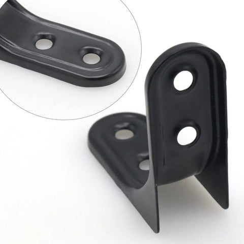 Badass Heavy Duty L Brackets With Full Screw Kit, 2 inch black coated steel corner brace for reliable shelving support.