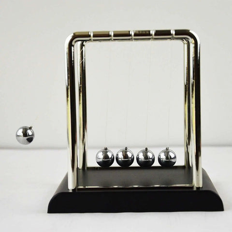 Pendulum Balance Newton's Cradle Steel Balls For Science Experiments And Desk Decor, Stainless Steel Mirror Finish on desk