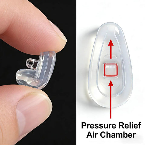 Five Pairs Of Air Chamber Silicone Eyeglasses Nose Pads 15x8mm Upgrade Replacement Kit With Screw In Pads Universal Screws And Micro Screwdriver