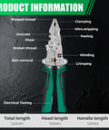 Diagram of Foldable Wire Stripper With Voltage Tester 6 In 1 Electrician Multitool For Stripping Crimping Cutting Winding And Screws