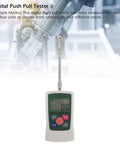 Portable Digital Force Meter 100N Push Pull Tester For Industrial Use With Three Measurement Modes And Four Unit Options High Accuracy Sensor Compact Handy For Field And Lab Tests, handheld with hook