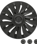 Tesla Model Y Wheel Covers 19 Inch 4 Piece Set Sleek Rim Guards No Sweat Install 2021 To 2024 Fit Heavy Duty Abs Shell close up view