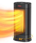 Two-Second 1500W Indoor Space Heater With PTC Ceramic Core, adjustable thermostat, eco mode, 60 degree oscillation