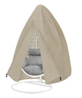 Patio Hanging Egg Chair Cover With Zipper UV Resistant Waterproof Outdoor Shield For Single Seat Swing Chair in camel