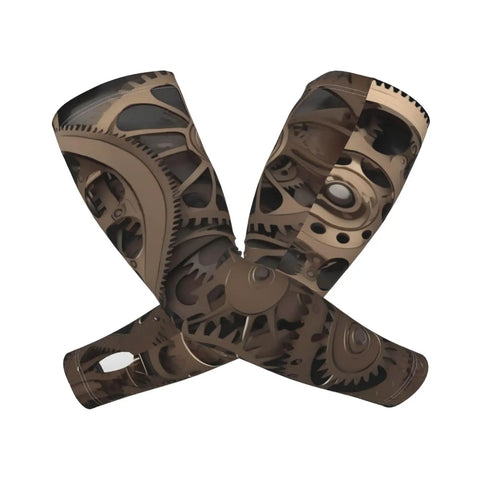 Steampunk Mechanical Gears Arm Sleeves Keep You Chill And Covered Up All Day Long With Smooth Ice Silk Material For Major Sun Protection While Cycling Hiking Or Just Hanging By The Beach
