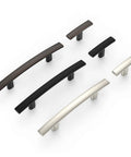 Top view of 25 Pack Brushed Satin Nickel 3 Inch Cabinet Pulls, 76mm Hole Centers, Dope Kitchen Cabinet Hardware, various colors and sizes.