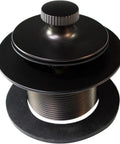 Rock Solid Twist Close Bathtub Drain Trim With One Hole Overflow Faceplate And Universal Connector In Quality Oil Rubbed Bronze Finish Built Tough Fifty Pack top view showing twist close functionality.