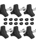 Heavy Duty 6 Pack Lawn Mower Handle Knobs Replacement Kit With Ergonomic Grips Universal Fit, plastic knobs with steel bolts.
