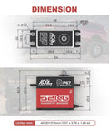 Diagram showing dimensions of Beefy 32 Kg Cm Waterproof RC Steering Servo with full metal gear coreless drive for 1/10 scale RC cars.